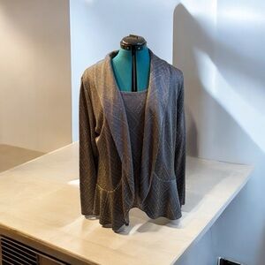 Chico's Size 2 NWT Brown with Gold Acccents Matching Jacket and Tank